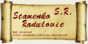 Stamenko Radulović vizit kartica